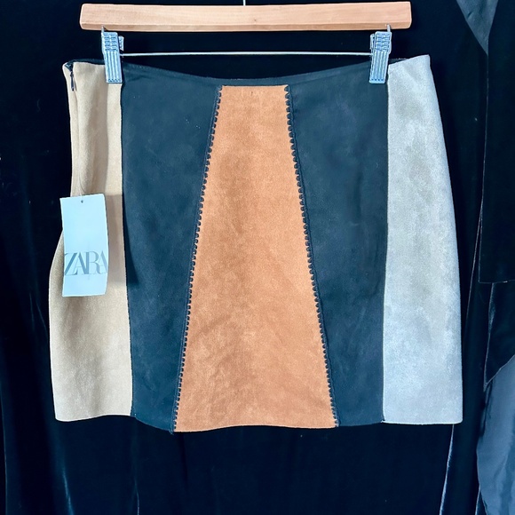 Zara faux suede Hippie skirt - Picture 1 of 6